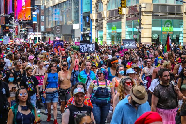 scenes from Pride and Queer Liberation March 2021